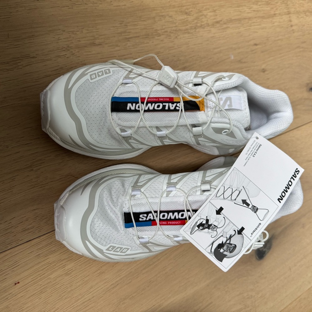 Salomon White and Gray Athletic Shoes - Picture 5 of 7